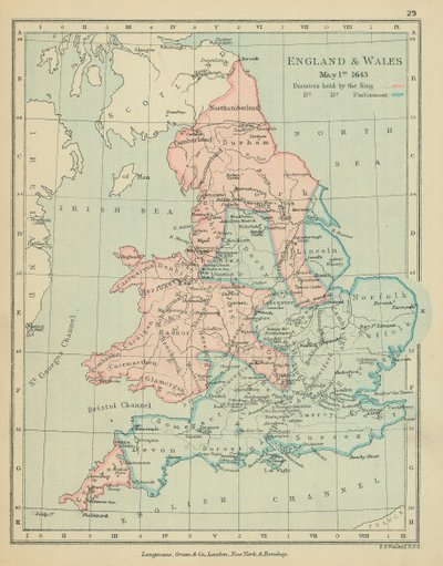 Anglie a Wales (barevná litografie) od English School