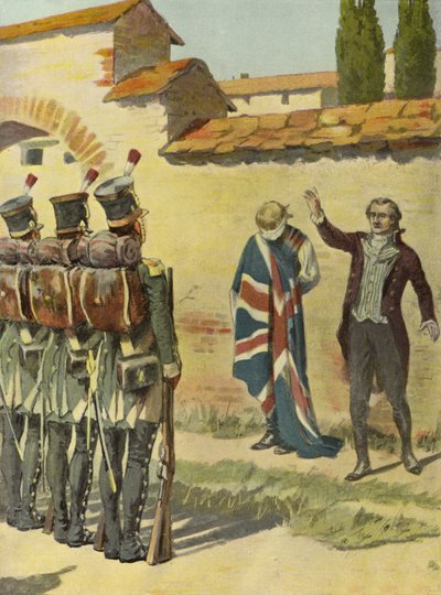 Anglický konzul chránící vězně (barevné lito) od English School