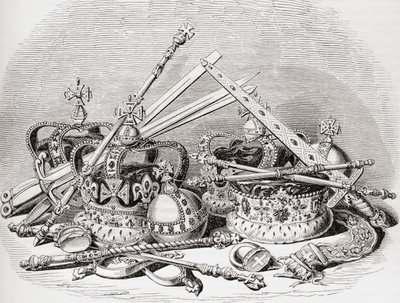 Anglické regálie, ze staré Anglie: Obrazové muzeum, hospoda. 1847 od English School