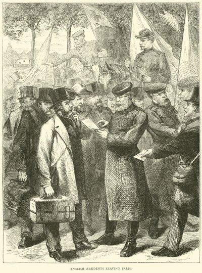 Angličtí obyvatelé opouštějí Paříž, říjen 1870 od English School
