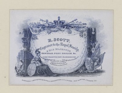 Engravers, R Scott, vizitka od English School