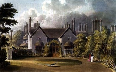 Vchod do chaty Jeho Veličenstva, Windsor Great Park, od R. Ackermanna (1764-1834) 