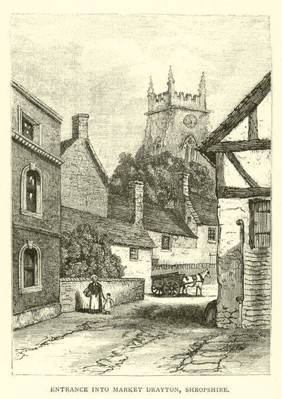 Vstup do Market Drayton, Shropshire od English School