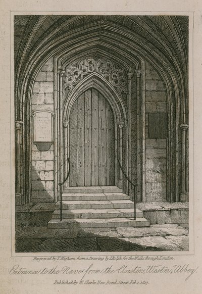 Vchod do Nave z Cloisters, Westminster Abbey, Londýn od English School