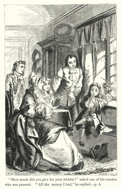 Epizoda ze života mladého Benjamina Franklina (rytina) od English School