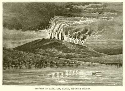 Eruption of Mauna Loa, Hawaii, Sandwich Islands od English School