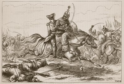 Escape of Lieutenant Goreham, ilustrace z Cassells Illustrated History of India od Jamese Granta, hospoda. 1879 od English School