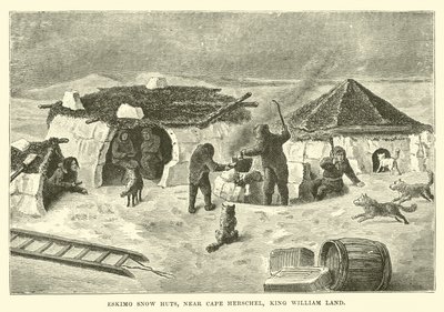 Eskymácké sněžné chatrče, poblíž Cape Herschel, King William Land od English School