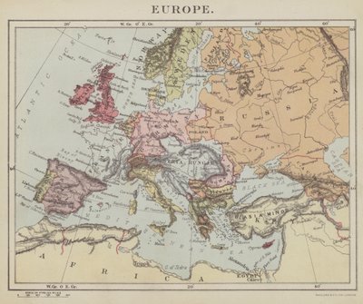 Evropa (litografie) od English School
