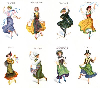 European Dancers, cigaretové karty, 1915 (viz také 473602) od English School