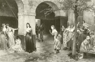 Evariste Carpentier Mme Roland ve vězení Ste Pelagie (rytina) od English School