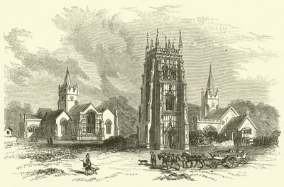 Evesham Abbey (rytina) od English School