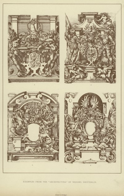 Příklady z "Architectvra" Wendela Dietterlina (litho) od English School