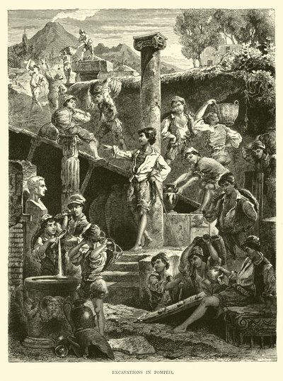 Vykopávky v Pompejích od English School