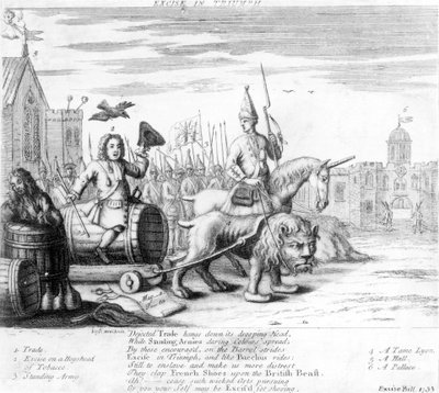 Spotřební daň v Triumphu, 1733 od English School