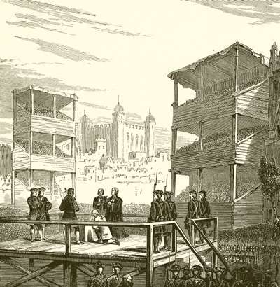 Poprava lorda lorda Derwentwatera na Tower Hill, 1716 od English School