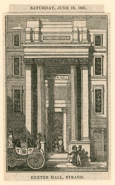 Exeter Hall, Strand, Londýn od English School