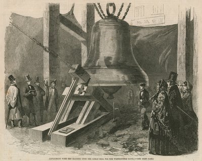 Experimentujte s kladivem na velkém zvonu pro Westminsterské hodiny od English School