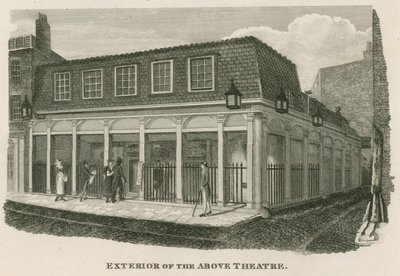 Exteriér Royal Olympic Theatre, Wych Street, poblíž Drury Lane, Londýn od English School