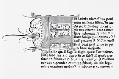 Faksimile stránky z Catholiconu, tisk Johannes Gutenberg, Mohuč, 1460 od English School