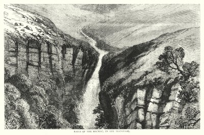 Falls of the Macmac, v Transvaalu (rytina) od English School