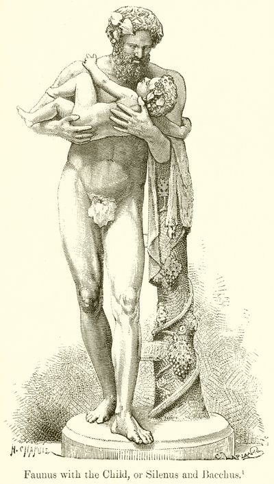 Faunus s dítětem, nebo Silenus a Bakchus od English School