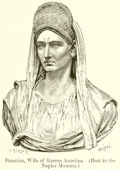 Faustina, manželka Marka Aurelia. (Busta v neapolském muzeu) od English School