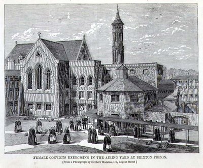 Odsouzení cvičí ve vzduchovém dvoře ve věznici Brixton, z filmu The Criminal Prisons of London and Scenes of Prison Life od Henryho Mayhewa (1812-87) a Johna Binnyho od English School