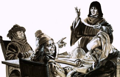 Filippo Brunelleschi mluví s představiteli města ve Florencii od English School