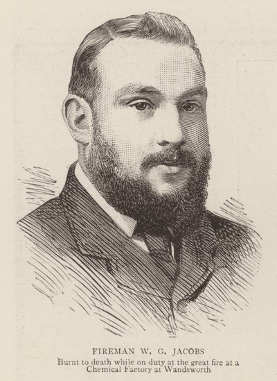 Hasič W. G. Jacobs (rytina) od English School