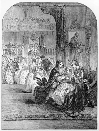 První rozhovor prince Charlese (1600-49) s princeznou Henriettou (1609-69) v Paříži od English School