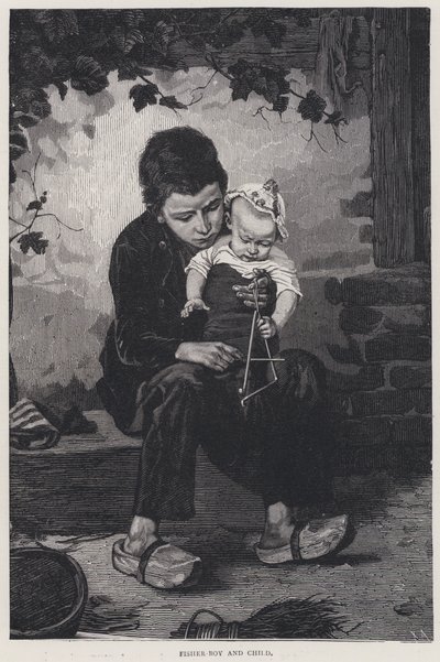 Fisher Boy and Child (rytina) od English School