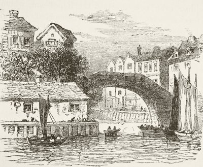 Fleet Bridge, Londýn v 17. století, z „Národních a domácích dějin Anglie“ od Williama Hickmana Smith Aubrey (1858-1916), publikováno v Londýně, kolem roku 1890 od English School