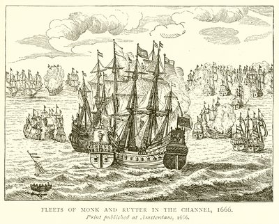 Flotila Monka a Ruytera v Lamanšském průlivu, 1666 od English School