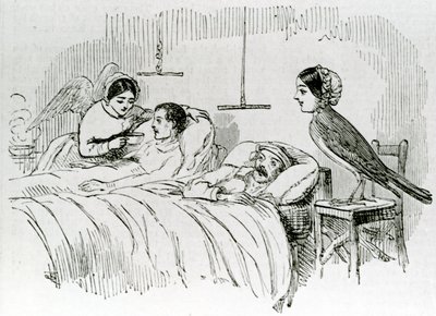 Florence Nightingale a jeden z jejích služebných andělů na Krymu od English School