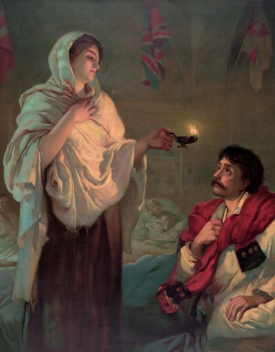 Florence Nightingale s olejovou lampou od English School