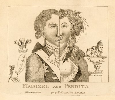 Florizel a Perdita, hospoda. c.1783 (rytina) od English School