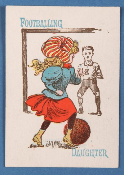 Fotbalová dcera, z karetní hry Happy Families, cca 1890-1900 od English School