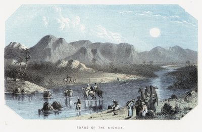 Fords of the Kishon (barevná rytina) od English School