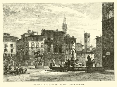 Neptunova fontána na náměstí Piazza della Signoria od English School