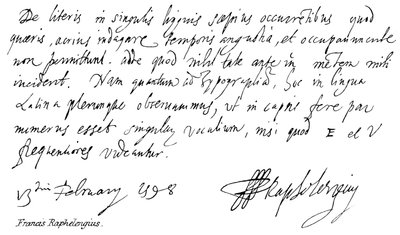 Františka Raphelengia od English School