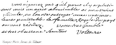 Francois Marie Arouet od Voltaira od English School