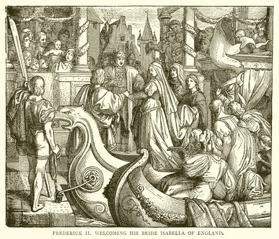 Frederick II. vítá svou nevěstu Isabellu Anglickou od English School