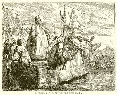 Frederick I. překračující Bospor od English School