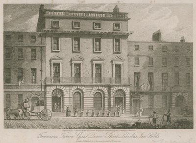 Freemasons Tavern, Great Duncan Street, Lincolns Inn Fields, Londýn od English School