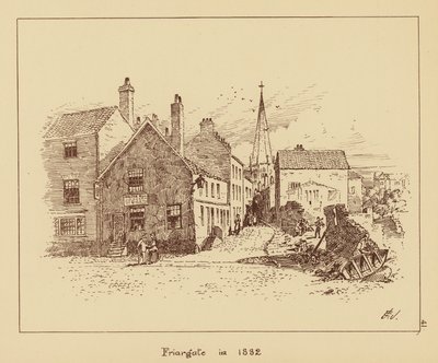 Friargate v roce 1882 (litografie) od English School