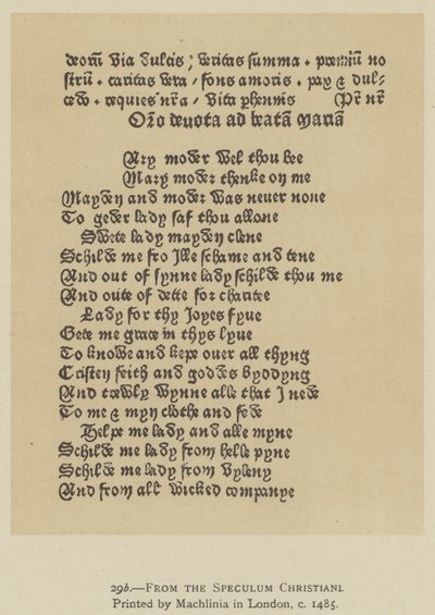 Ze Speculum Christiani, tisk Machlinia v Londýně, c 1485 (litho) od English School