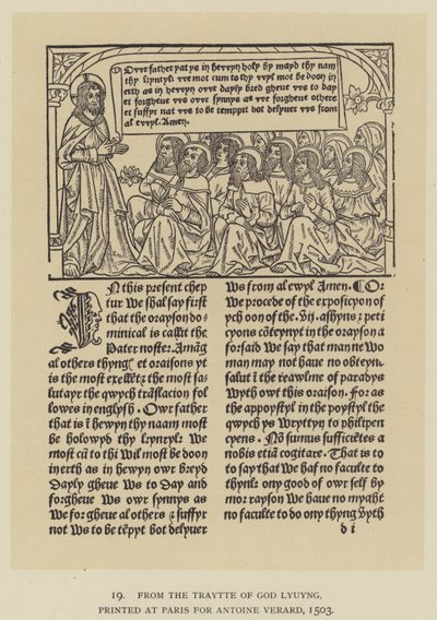 Z Traytte of God Lyuyng, vytištěné v Paříži pro Antoina Verarda od English School