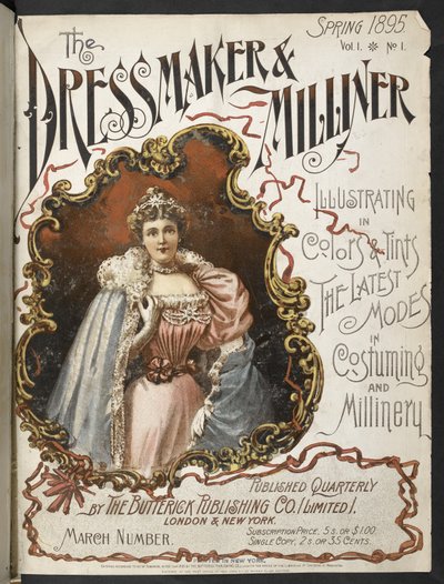 Přední kryt.  Švadlena a Milliner.  1895. od English School