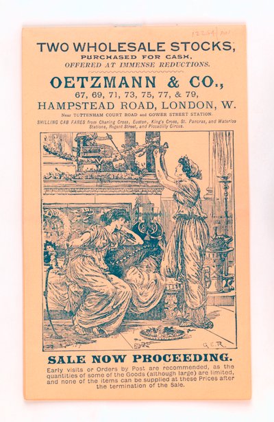Přední strana obálky z katalogu Oetzmann & Co., kolem 1885-90 (tisk) od English School